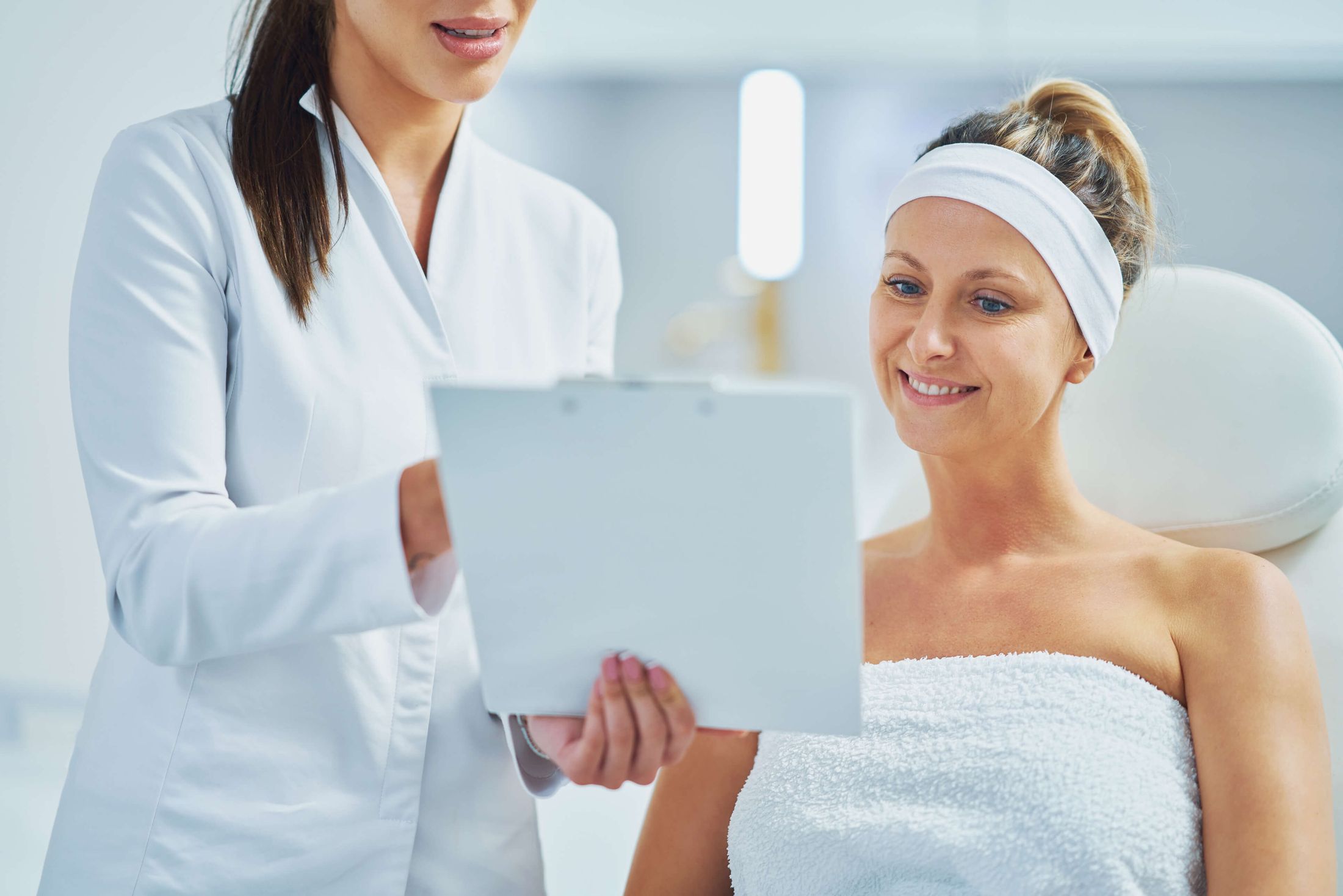 Consultation between a patient and a healthcare professional.